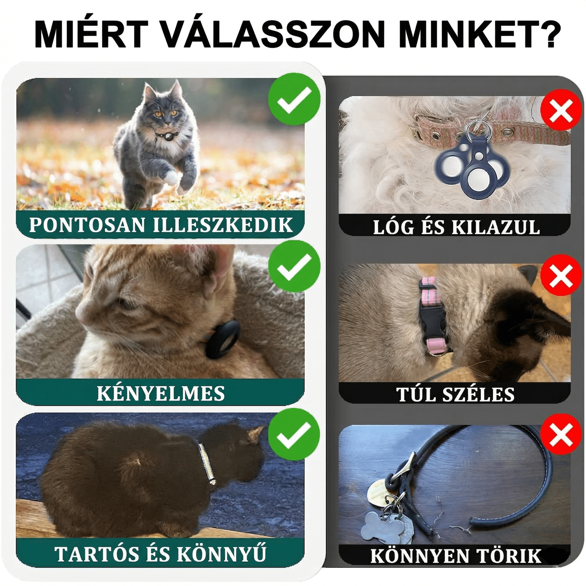 SafetyCat Önkioldós Macska Nyakörv - EcoMancs